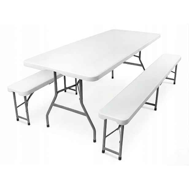 Crossheim C25032 Pivní set plastový skládací 180 cm bílá