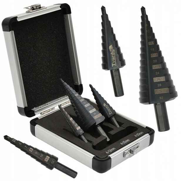 Sada Stupňových Vrtáků Hss M2 4-12 4-20 4-32 mm