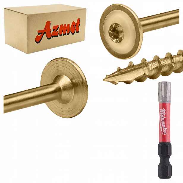 Tesařské vruty Torx 8x280 mm do dřeva talířové 50 ks bit TX40 50 mm