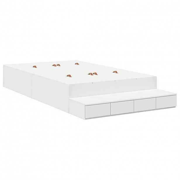 vidaXL Rám postele s úložným prostorem Bílá 120 cm Kompozitní dřevo