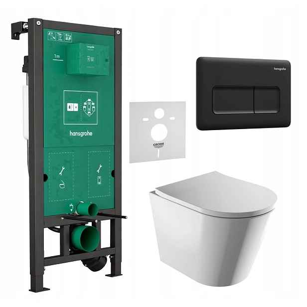 7v1 Wc Set Stelaz Hansgrohe iFrame Wc mísa Rim Omnires+TLAČÍTKO