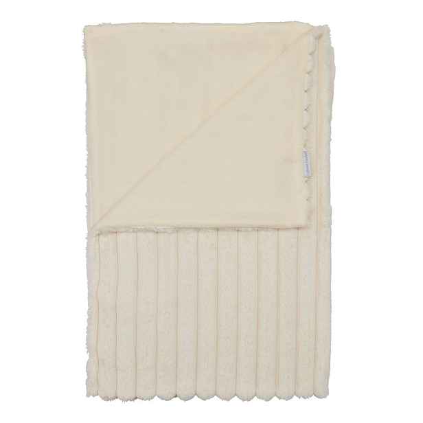 Krémová deka z mikroplyše 130x170 cm Cosy Ribbed – Catherine Lansfield