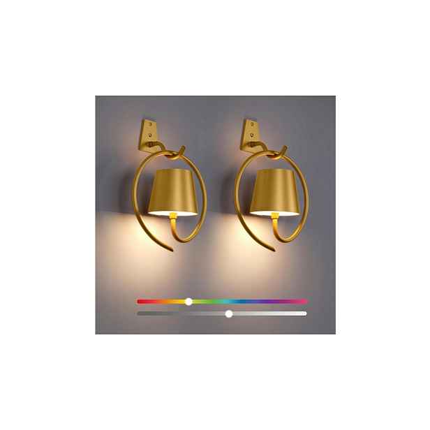 Vnitřní Led nástěnné svítidlo Zlatý Faithorse 2x Nástěnná lampa Rgb Moderní