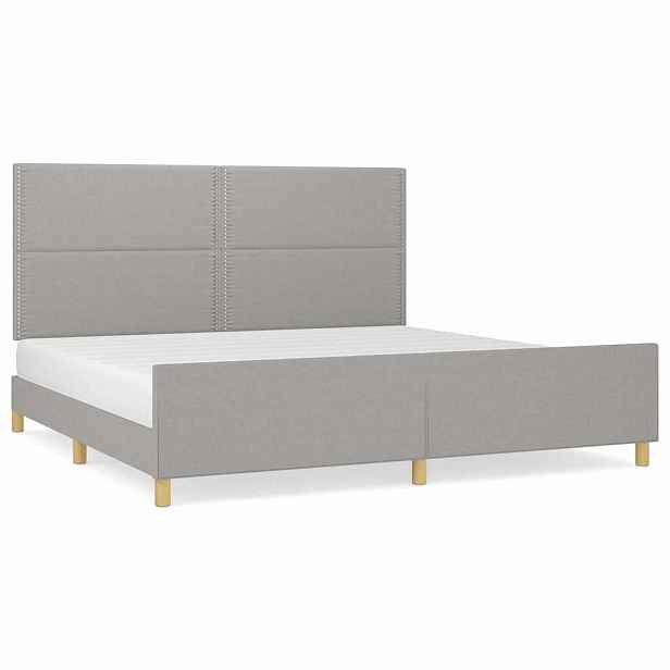 vidaXL Rám postele bez matrace světle šedý 200 x 200 cm textil