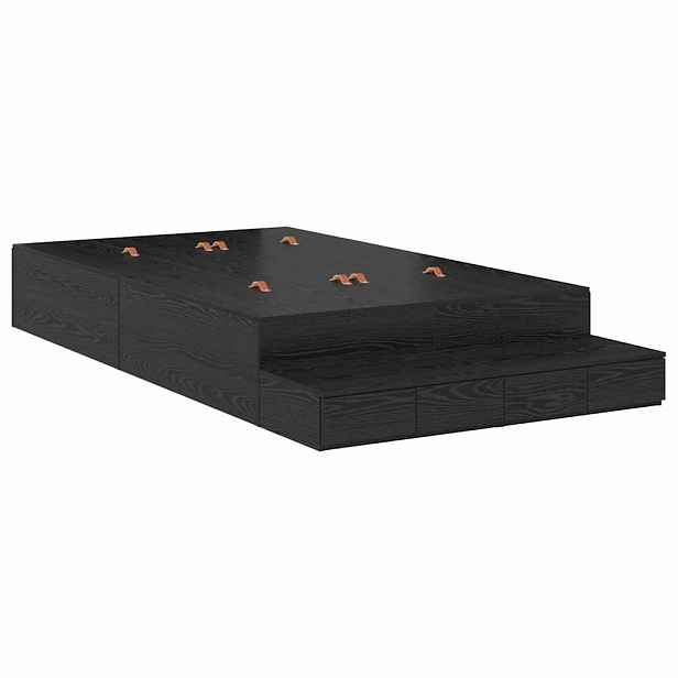 vidaXL Rám postele s úložným prostorem se zásuvkou Černý dub 120 cm
