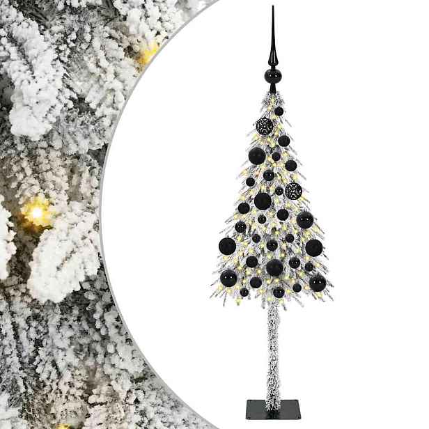 vidaXL Vánoční stromeček s 150 LED diodami Bílá 120 cm PE a Ocel