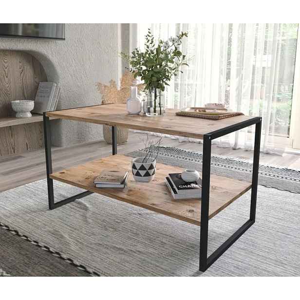 Casarredo Konferenční stolek MAYER - borovice/černá