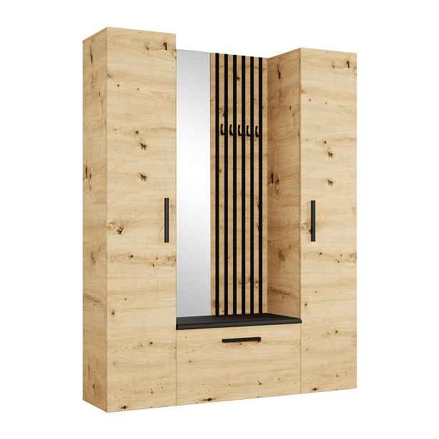 MASSENO MODERNÍ PŘEDSÍŇOVÁ SESTAVA MODULO, 160,6/204/40 cm, dub Artisan