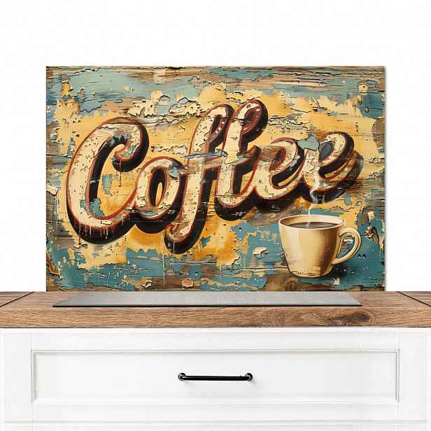 MuchoWow KUCHYŇSKÁ ZÁSTĚNA Káva - Vintage - hnědá - šálek 80x55 cm