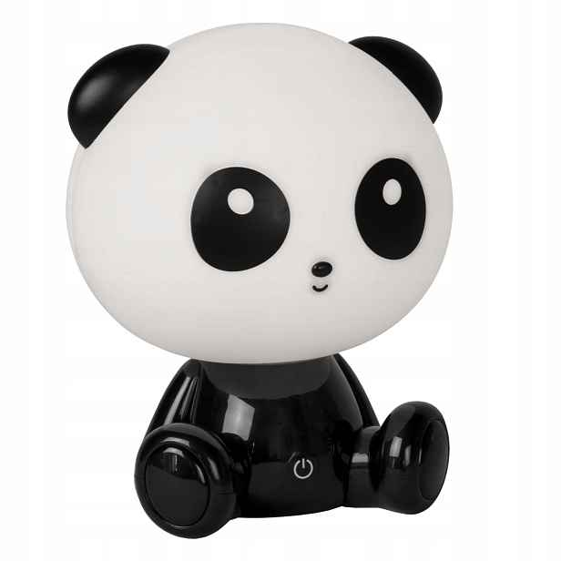 Stolní noční Led lampa pro děti, černá, bílá, panda dotyková, 26 cm Lucide