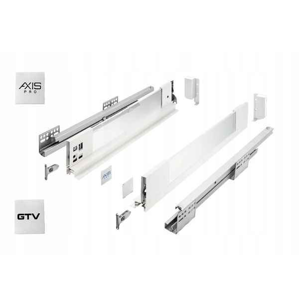 Šuplík Gtv Axis Pro Glass L350 H86 Nízká Skleněná Strana 40 Kg S Tlumením Dovírání