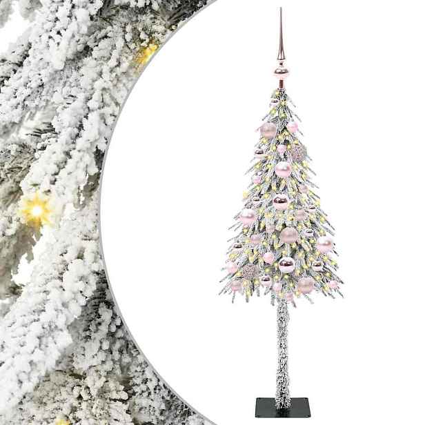 vidaXL Vánoční stromeček s 150 LED diodami Bílá 120 cm PE a Ocel