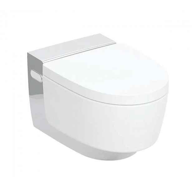 Geberit AquaClean - Elektronický bidet Mera Classic s keramikou, závěsný, TurboFlush, SoftClosing, KeraTect, bílá/lesklý chrom 146.200.21.1