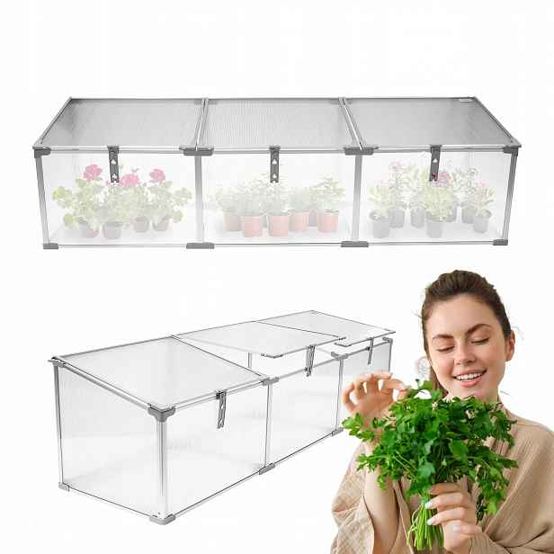 Mini Skleník 180 CM Pařeniště Rozsadník Z Polykarbonátu 3 Komory Magnolie III