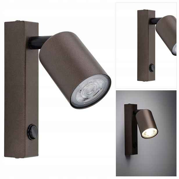 Nástěnné svítidlo Top hnědé s pohyblivým vypínačem a světlem pro chodbu Tk Lighting
