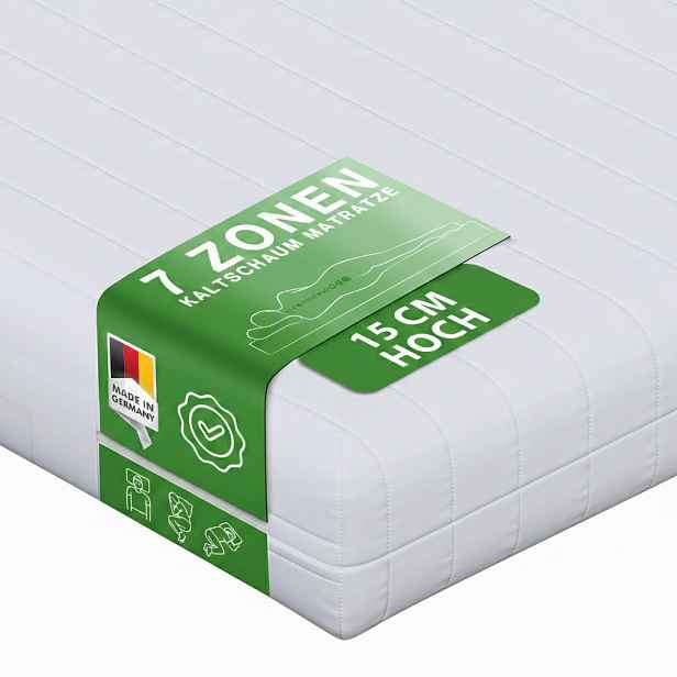 Schlaftroll MATRACE 100x190 H2/H3 – 7zónová matrace ze studené pěny, oboustranná, pratelný potah
