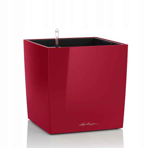 Květináč Lechuza Cube Premium 30 samozavlažovací Červený Lesk