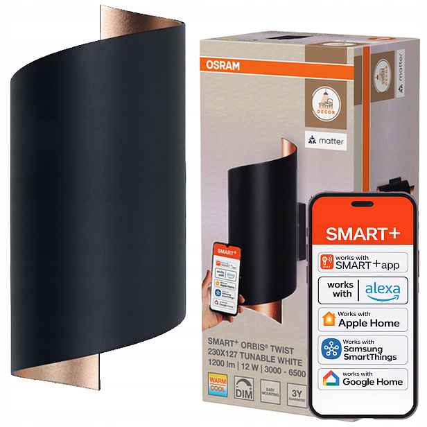 Nástěnná Led lampa 12W 700lm Cct Stmívatelná Smart WiFi Matter