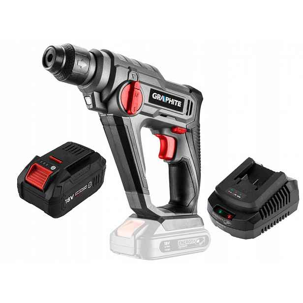 Příklepová vrtačka Graphite Sds+ Energy+ 18V 8J 58G009 Akumulátor 6Ah Nabíječka