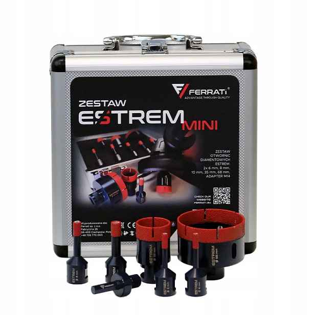 Sada diamantových děrovaček Ferrati Estrem Mini M14 Hex pro dlažbu