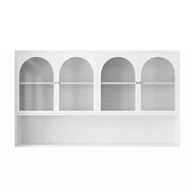 Urban Meuble NÁSTĚNNÁ SKŘÍŇKA 120 cm, kov, 4 dvířka, šedé sklo