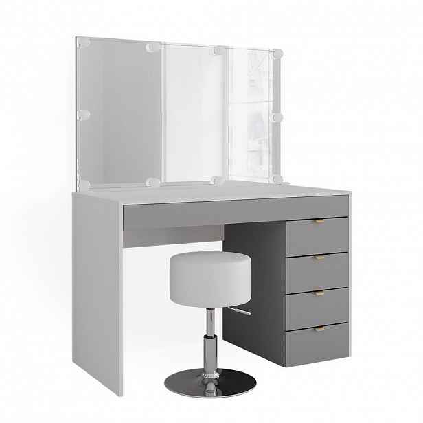 Vicco TOALETNÍ STOLEK Elise Bílá/šedá/šedá 115 cm s LED osvětlením a taburetem