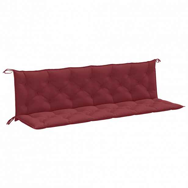 vidaXL Podušky na zahradní lavici 2 ks vínová melanž 200x50x7cm textil
