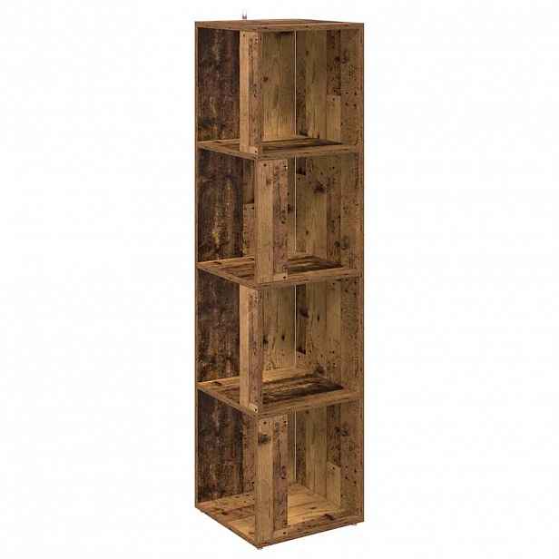 vidaXL Rohová skříňka old wood 33 x 33 x 132 cm kompozitní dřevo