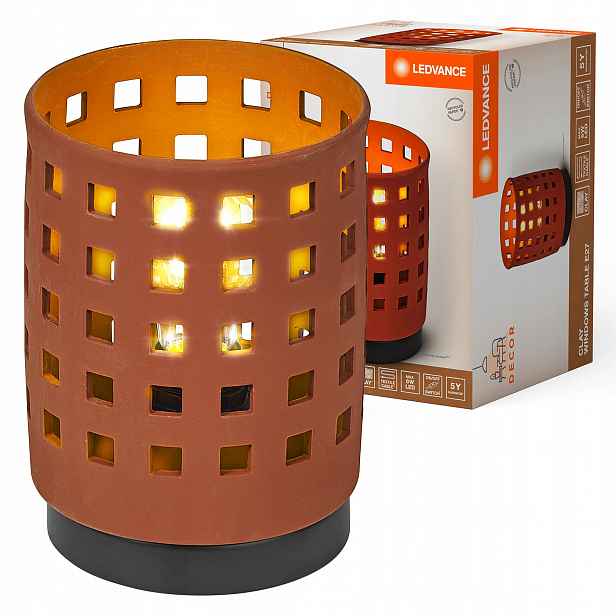 Stolní lampa Stojící Dekorativní stolní lampa E27 Hnědá Usb-c Decor