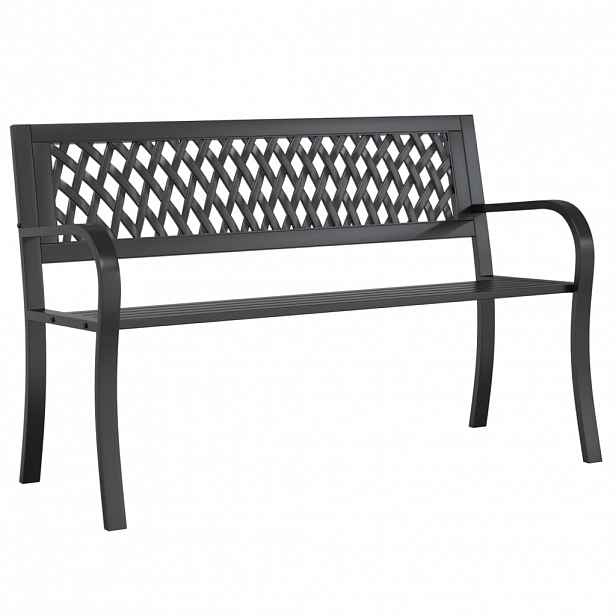 vidaXL Zahradní lavice černá 120 cm ocel