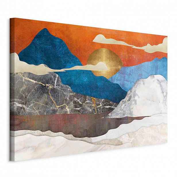 artgeist MALBA NA PLÁTNĚ, Landschaft und Natur, abstraktní, hory, 90/60/1.2 cm