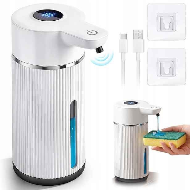 Bezdotykový Automatický Dávkovač Tekutého Gelového Mýdla Usb Ir 420 ML Bílý