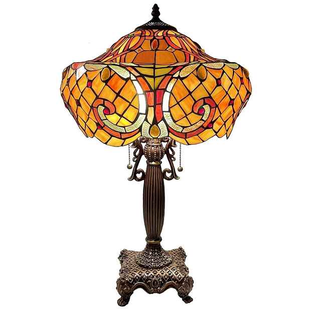 Stolní lampa Bieye L30783 oranžová, barokní styl 40 cm x 61 cm