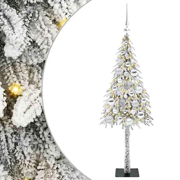 vidaXL Vánoční stromeček s 150 LED diodami Bílá 120 cm PE a Ocel
