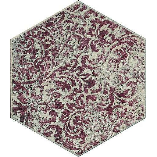 Dekor Cir Miami red hexagon colins 24x27,7 cm mat 1064135