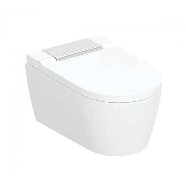 Geberit AquaClean - Elektronický bidet Sela s keramikou, závěsný, TurboFlush, SoftClosing, KeraTect, bílá/lesklý chrom 146.220.21.1