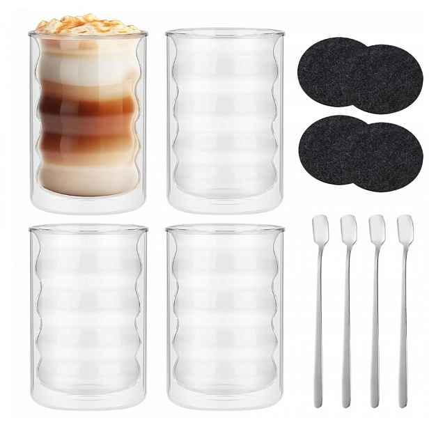 Termosklenice – sada na kávu Latte Cappuccino a espresso 4 kusů