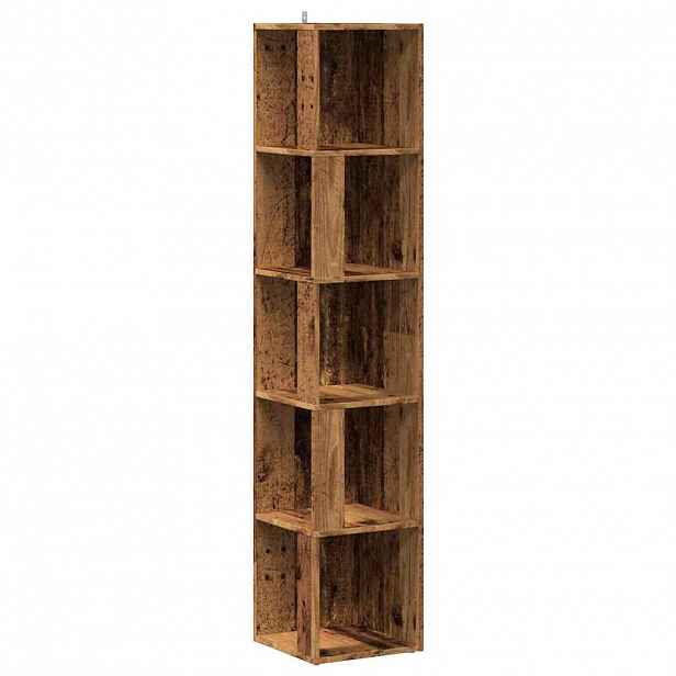 vidaXL Rohová skříňka old wood 33 x 33 x 165 cm kompozitní dřevo