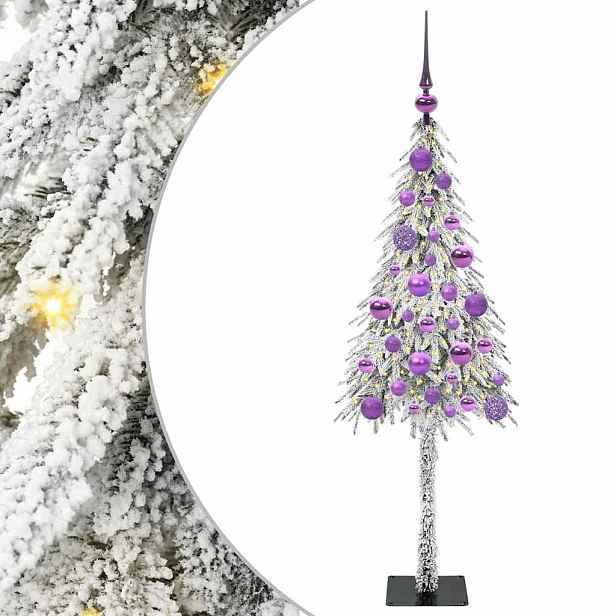 vidaXL Vánoční stromeček s 150 LED diodami Bílá 120 cm PE a Ocel