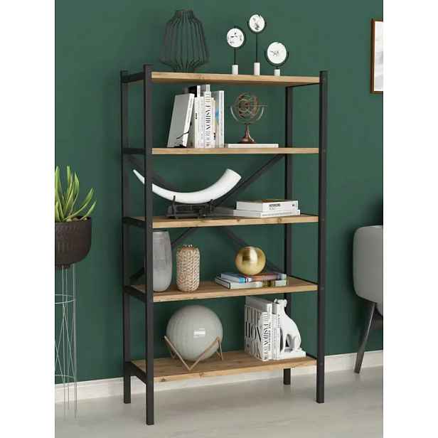 Casarredo Regál ERICH - borovice/černá