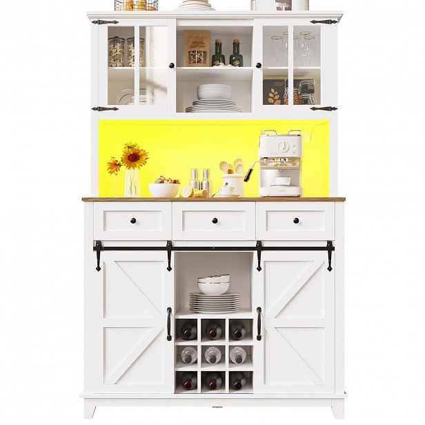 FLIEKS VYSOKÁ KOMODA 105X38,4X180 CM LED BÍLÁ