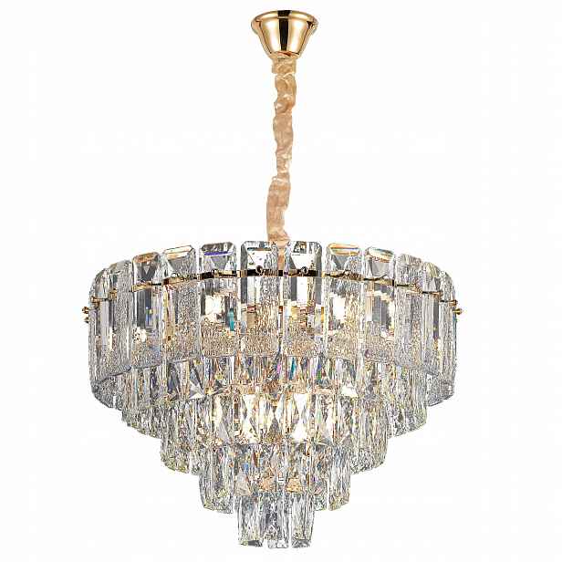 Závěsná Lampa S Krystaly, Zlatý Lustr Glamour Do Obývacího Pokoje, Ložnice, 50 CM