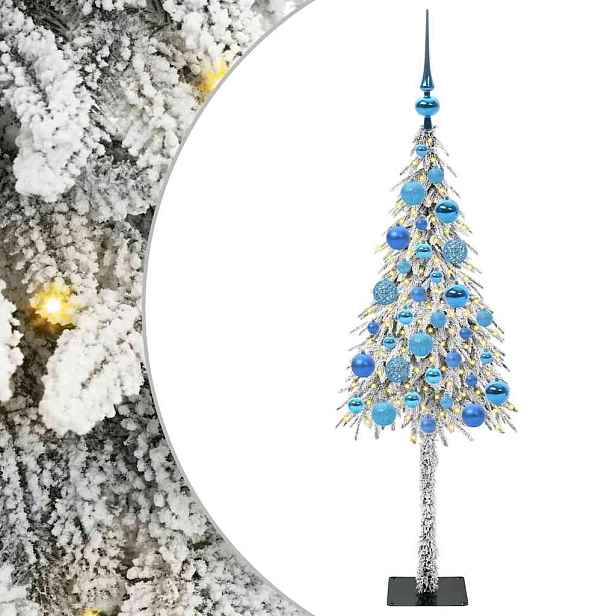 vidaXL Vánoční stromeček s 150 LED diodami Bílá 120 cm PE a Ocel