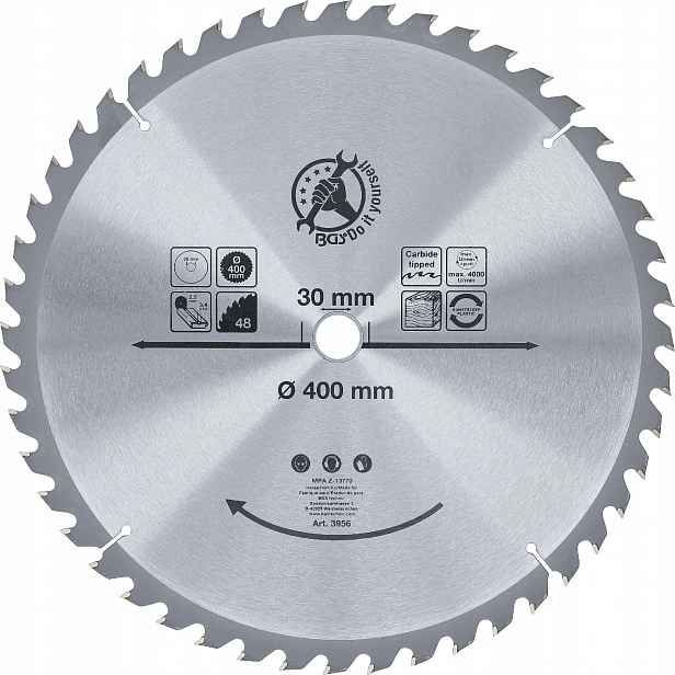 Bgs 3956, Pilový kotouč ze slinutého karbidu Ø 400 x 30 x 3,4 mm