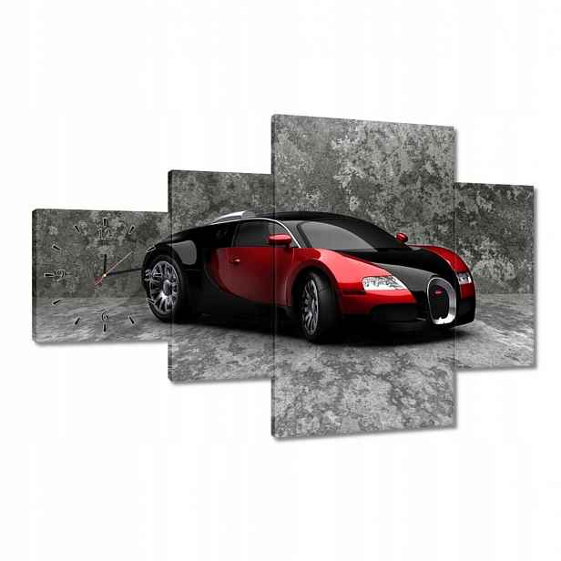 Hodiny 130x80 Bugatti Veyron Červené
