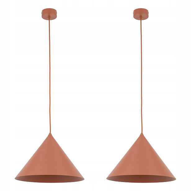 Tk Lighting Sada 2x Závěsná stropní lampa červená 1xE27 15W Regulace