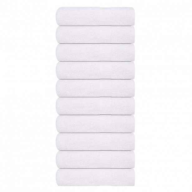 vidaXL Ručníky FROGN 10 ks bílé 100x150 cm 360 g/m²