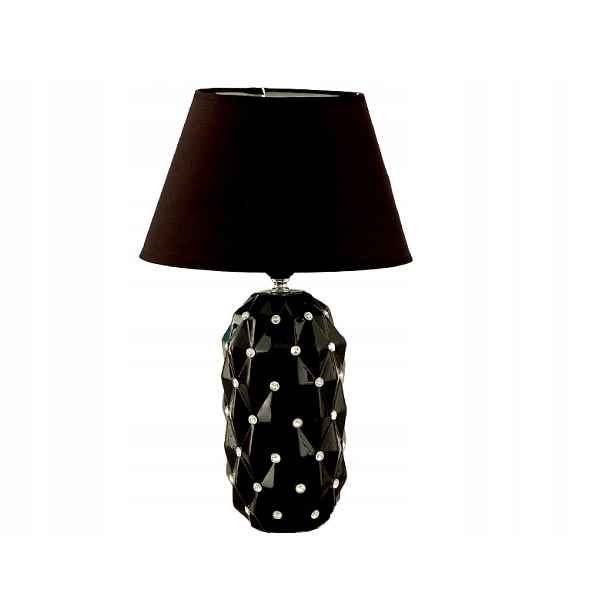 Černá lampa, prošívaná lampa křišťály glamour