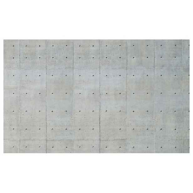 Fototapeta Flizelina Betonová zeď s otvory, šedé panely 416x254 lepidlo