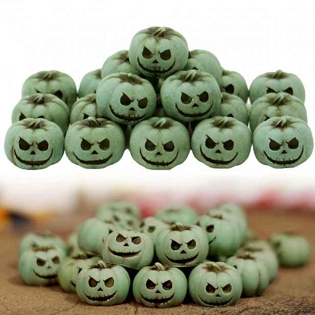 Halloweenské Dýně Mini 20 Ks 8 CM Strašidelné Bílé Dekorativní Figurky